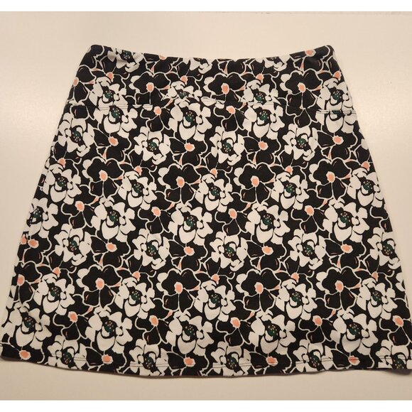 Teezher Tummy Control Skort Floral Print Black White Golf Tennis Medium NEW - Picture 2 of 11